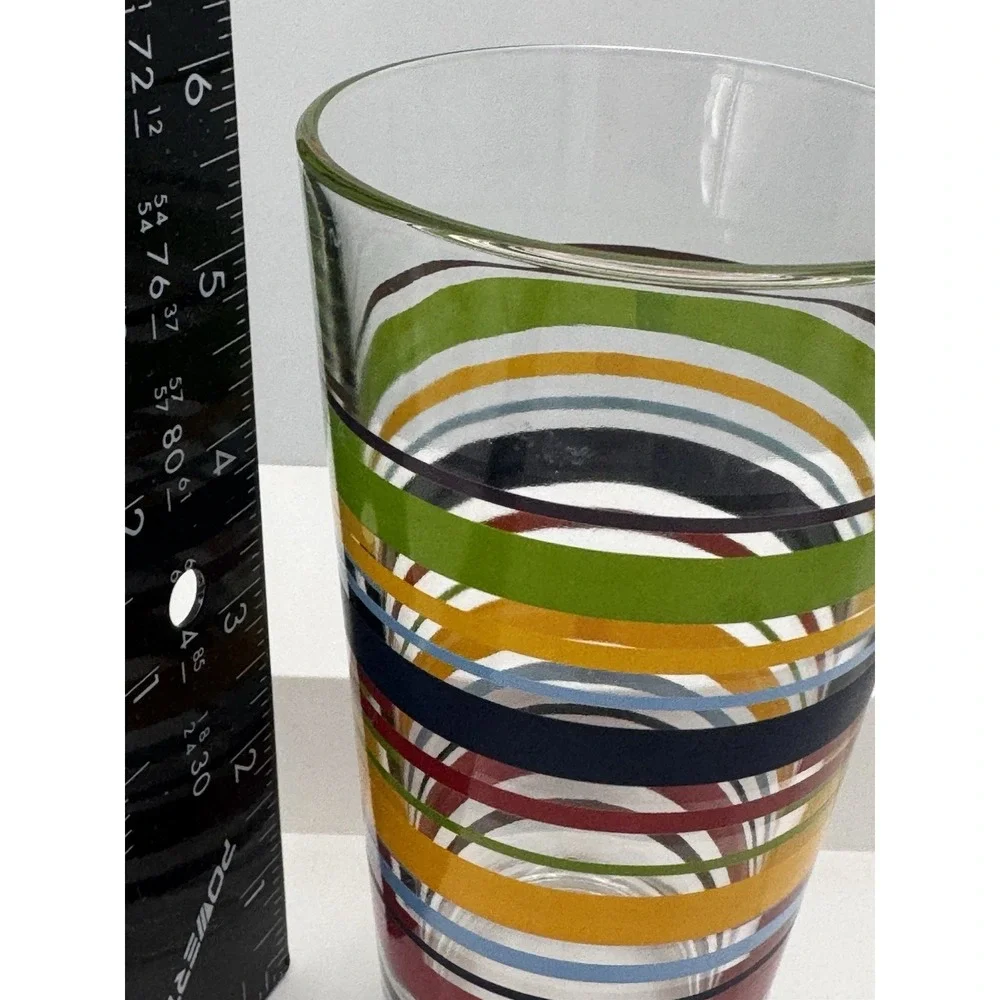 Libbey Fiestaware Tumblers Fiesta Stripes Mambo Drinking Glass 16oz Retired 4 Pc